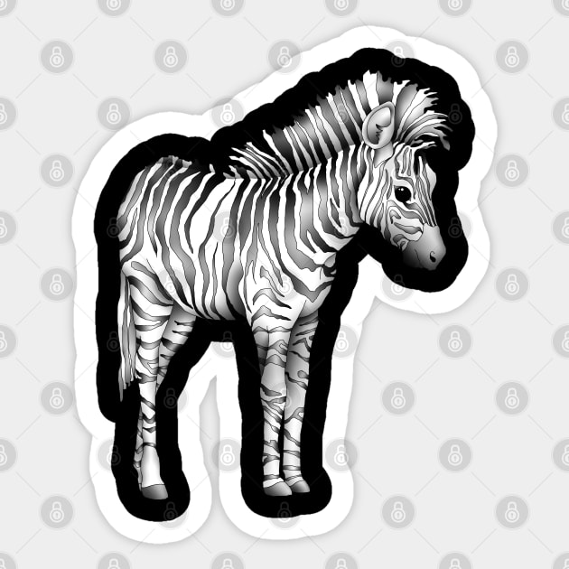 Cute Baby Zebra Sticker by Zodiart